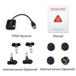 Junsun USB Tire Pressure Monitoring Alarm System TPMS With 4 Internal Sensors for Car DVD Player Navigation Car Accessories