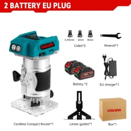ONEVAN 1600W Brushless Electric Trimmer 5 Gears 6MM 6.35MM 8MM Cordless Engraving Slotting Milling Router For Makita Battery Pin
