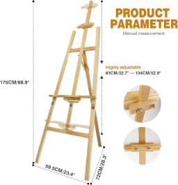 DayPlus Artist Easel,Wooden A-Frame Easel,Adjustable Drawing Holder,Canvas Stand, Stand for Painting,Sketch,Wedding,Exhibition