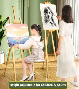 DayPlus Artist Easel,Wooden A-Frame Easel,Adjustable Drawing Holder,Canvas Stand, Stand for Painting,Sketch,Wedding,Exhibition