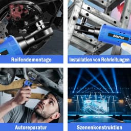DayPlus 12 V Portable Handheld Electric Ratchet Wrench Set 3/8Inch Cordless Battery Power, High Torque+2 x 1500 mAh Battery