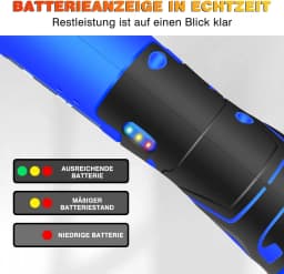 DayPlus 12 V Portable Handheld Electric Ratchet Wrench Set 3/8Inch Cordless Battery Power, High Torque+2 x 1500 mAh Battery