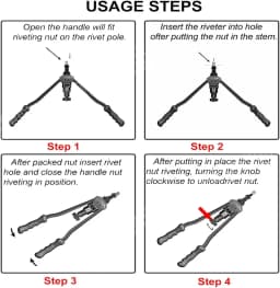 DayPlus Rivet Nut Pliers Set, Thread Rivet Pliers Set,150 Rivet Nuts in M5 M6 M8 M10 M12, Heavy Duty Hand Riveter Rivet Nut Gun