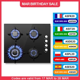 TopStrong 4 burner 60cm glass ceramic built-in stove natural gas propane gas hob
