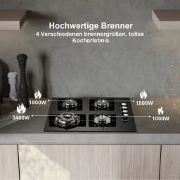 TopStrong 4 burner 60cm glass ceramic built-in stove natural gas propane gas hob