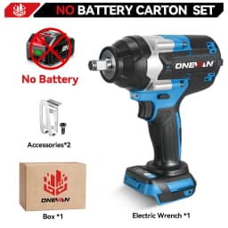 ONEVAN 1800N.M High Torque Brushless Electric Impact Wrench Battery 1/2" Cordless Wrench Power Tool For Makita 18V Battery Pin