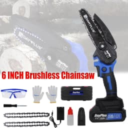 DayPlus 6" Mini Chainsaw Cordless Electric Power Chain Saw 1.5ah Battery Battery Operated Chainsaw for Tree Branch Wood Cutting