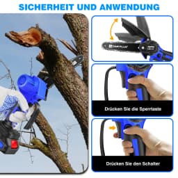 DayPlus 6" Mini Chainsaw Cordless Electric Power Chain Saw 1.5ah Battery Battery Operated Chainsaw for Tree Branch Wood Cutting