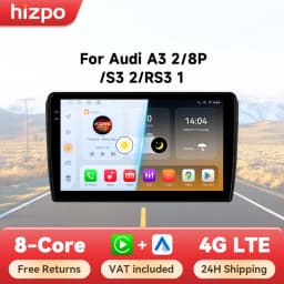 Hizpo AI Voice Radio For Audi A3 8P 2003 - 2013 4G Car Multimedia Player GPS 2din Autoradio Wireless CarPlay Android Auto Wifi