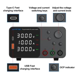 Lab Bench Power Supply Laboratory Switching Power Supply Unit 30V 10A Adjustable Digital Source 60V 5A Voltage Stabilizer 120V