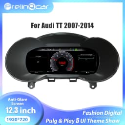 10.25'' Prelingcar Digital Dashboard For Audi TT 2008-2015 Years Car Lcd Panel Speedometer Virtual Cockpit