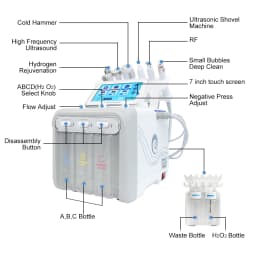 6 in 1 Hydro Dermabrasion Facial Machine Deep Cleansing Skin Scrubber Tightening Water Oxygen Bubble Skin Care Spa Beauty Device