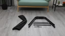 4PCS Garden Chairs Steel-iron+Teslin Fabric Folding High Back Balcony Chair Camping Chair Outdoor Seating Group Black