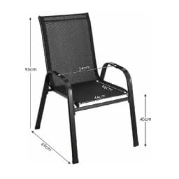 4PCS Garden Chairs Steel-iron+Teslin Fabric Folding High Back Balcony Chair Camping Chair Outdoor Seating Group Black