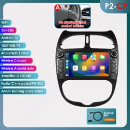 2Din Carplay Android Car Radio For PEUGEOT 206 206CC 206SW 2000-2008 Car Multimedia Player GPS Autoradio 4G-LET 7862
