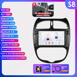 2Din Carplay Android Car Radio For PEUGEOT 206 206CC 206SW 2000-2008 Car Multimedia Player GPS Autoradio 4G-LET 7862