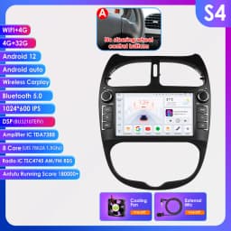 2Din Carplay Android Car Radio For PEUGEOT 206 206CC 206SW 2000-2008 Car Multimedia Player GPS Autoradio 4G-LET 7862