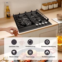 TopStrong 4-burner glass ceramic built-in stove natural gas Propanga gas hob EUGCT-B04
