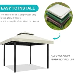 3x3m Outdoor Garden Parasol Cloth Gazebo Awning 118"x118" Canopy Replacement Pergolas Cloth For Outdoor Garden Canopy Sunshade