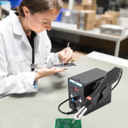 Hot Air Refining Station 220V SMD Soldering Station with Heat Gun Set LED Screen Display Hot Air for Electronics Desoldering