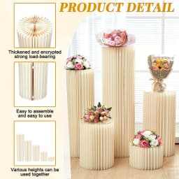 Folding Roman Column Cake Dessert Table Wedding Party Stage Props Honeycomb Origami Display Stand Shop Window Ornaments Holder