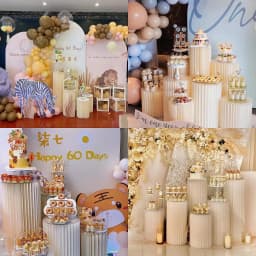 Folding Roman Column Cake Dessert Table Wedding Party Stage Props Honeycomb Origami Display Stand Shop Window Ornaments Holder