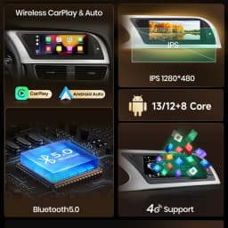 Junsun 8 core Wireless CarPlay Android Auto Car Radio Multimedia For Audi A4 A4L B8 2009-2016 4G WiFi IPS Touch Screen Autoradio
