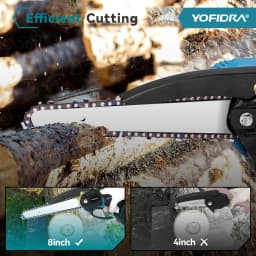 YOFIDRA Brushless Chain Saw 8 Inch Handheld Cordless Pruning Saw Rechargeable Pruning Wood Power Tool For Makita 18V Battery Pin