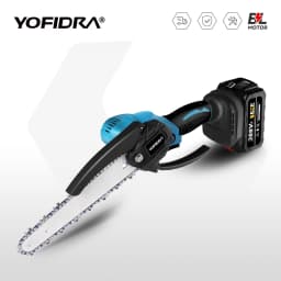 YOFIDRA Brushless Chain Saw 8 Inch Handheld Cordless Pruning Saw Rechargeable Pruning Wood Power Tool For Makita 18V Battery Pin