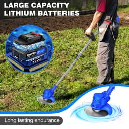 Cordless Strimmer Kit Lawns Electric Garden Strimmer with Blades Detachable Grass Trimmers with 21V Li-ion Batteries & Charger