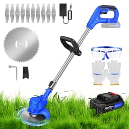 Cordless Strimmer Kit Lawns Electric Garden Strimmer with Blades Detachable Grass Trimmers with 21V Li-ion Batteries & Charger