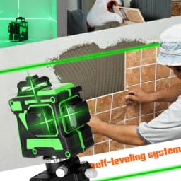 3D 12 Lines Self-leveling Laser Level with 1.2M 3 Heights Adjustable Alloy Extension Bar Tripod Stand and Carrying Bag