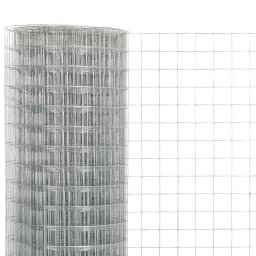 Chicken Wire Fence Galvanised Steel 25x0.5 m Silver Galvanized Welded Cage Wire Mesh Roll Supports Poultry Netting