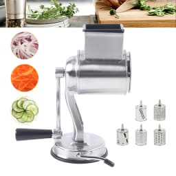 Grater Stainless Steel Vegetable Cutter Manual Vegetable with Crank and 5 Drums Multifunctional Cucumber Slicer Kitchen Grater
