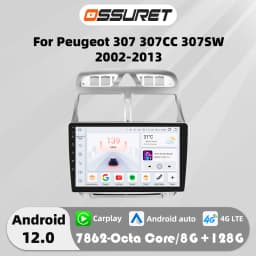 4G Carplay Android Auto Car radio stereo For Peugeot 307 307CC 307SW 2002-2013 Multimedia player GPS navi Audio 2din QLED Screen