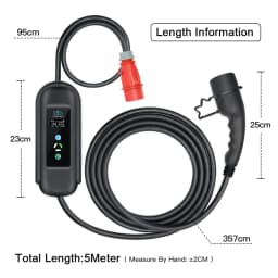 Kolanky Adjust 16A 11KW Portable EV Charger Type 2 Wall box Timer Charging For Eletric Vehicle Cars EVSE Total Length 5M