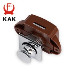 5PCS KAK Camper Car Push Lock 26mm RV Caravan Boat Motor Home Cabinet Drawer Lock Keyless Push Button Latch Furniture Hardware