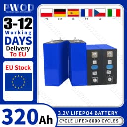 Grade A 3.2V 320AH Lifepo4 Battery Rechargeable Lithium Iron Phosphate DIY 12V 24V 48V for Camping Boats Golf Cart RV Forklift