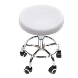 360° Rolling Bar Stool, Adjustable Height Comfortable Rotating Work Chair,Home/Office/Bar/Beauty Salon Chair,Black/White