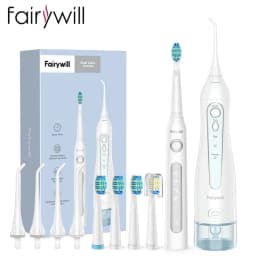 Fairywill Water Flossers Oral Irrigator Rechargeable Portable Dental 3 Modes Water Tank for Teeth 300ML Waterproof Teeth Cleaner