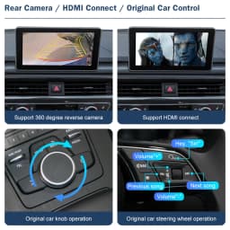 Road Top Wireless CarPlay for Audi A4 B9 A5 Q5 Q7 2016-2019, with Android Auto Interface AirPlay Mirror Link Car Play Functions