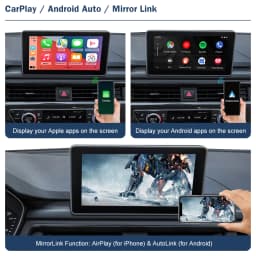 Road Top Wireless CarPlay for Audi A4 B9 A5 Q5 Q7 2016-2019, with Android Auto Interface AirPlay Mirror Link Car Play Functions