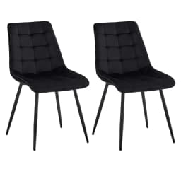 EGOONM Set of 2/4/6 Velvet Dining Chairs Metal Legs Modern Comfortable Chair for Kitchen Bedroom Living Room Home Furniture