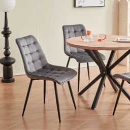 EGOONM Set of 2/4/6 Velvet Dining Chairs Metal Legs Modern Comfortable Chair for Kitchen Bedroom Living Room Home Furniture