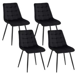 EGOONM Set of 2/4/6 Velvet Dining Chairs Metal Legs Modern Comfortable Chair for Kitchen Bedroom Living Room Home Furniture