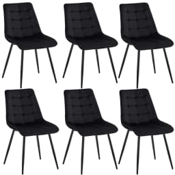 EGOONM Set of 2/4/6 Velvet Dining Chairs Metal Legs Modern Comfortable Chair for Kitchen Bedroom Living Room Home Furniture