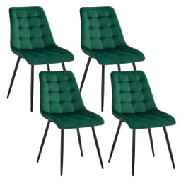 EGOONM Set of 2/4/6 Velvet Dining Chairs Metal Legs Modern Comfortable Chair for Kitchen Bedroom Living Room Home Furniture