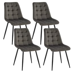 EGOONM Set of 2/4/6 Velvet Dining Chairs Metal Legs Modern Comfortable Chair for Kitchen Bedroom Living Room Home Furniture