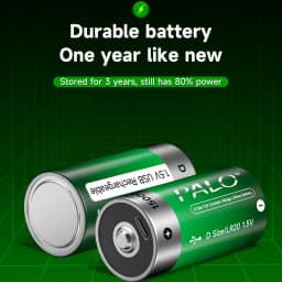 PALO 1.5V D Size Rechargeable Battery Type-C USB Charging LR20 Li-ion Batteries R20 Lithium Battery for Heater Gas Stove