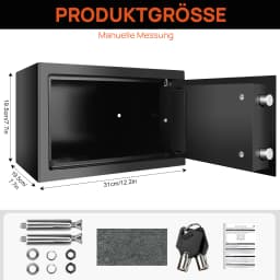 DayPlus 4.6L/8.5L/16L Safe Furniture Safe Double Bit Lock Iron Steel Safe with Lock and 2 Keys for Business Cash/Money/Jewellery